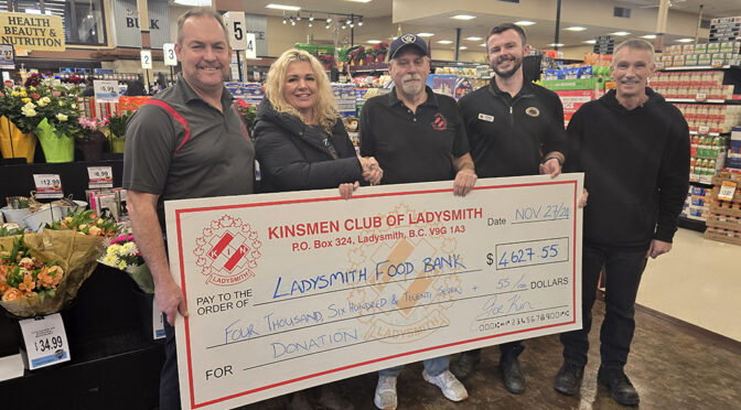 Ladysmith Kinsmen donation to Food Bank